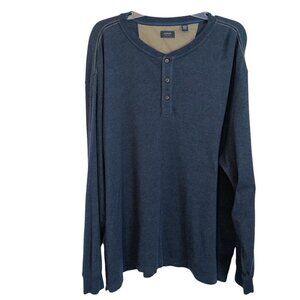 Arrow Mens XXlg Long Sleeve Henley in Navy Blue